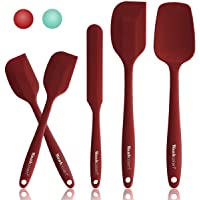Los mejores  - Wanbasion 5 Piezas Rojo Espatula de Silicona para Cocina Repostería Goma- Juego de Espatula de Silicona para Cocina…